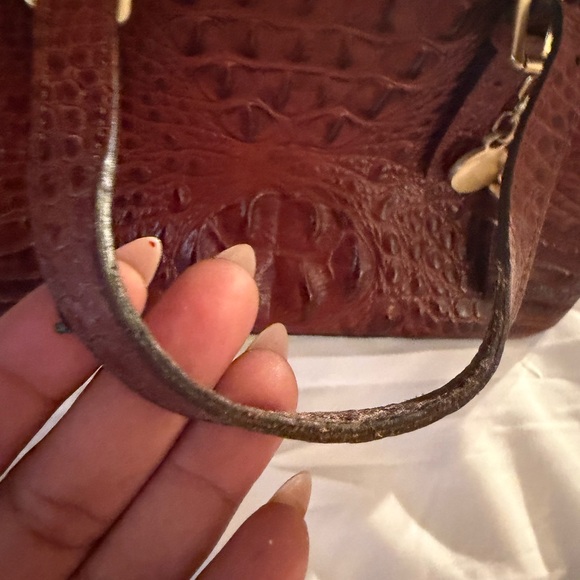 Brahmin Rich Brown Crocodile-Embossed Shoulder Bag - Picture 4 of 8